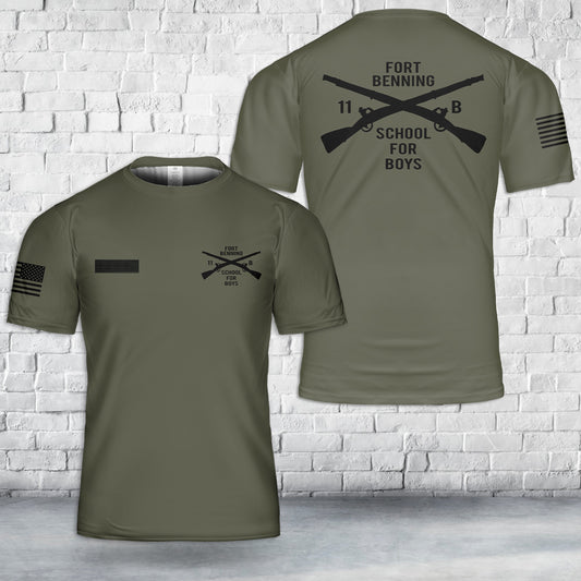 Custom Name US Army Fort Benning 11B Infantry T-Shirt 3D