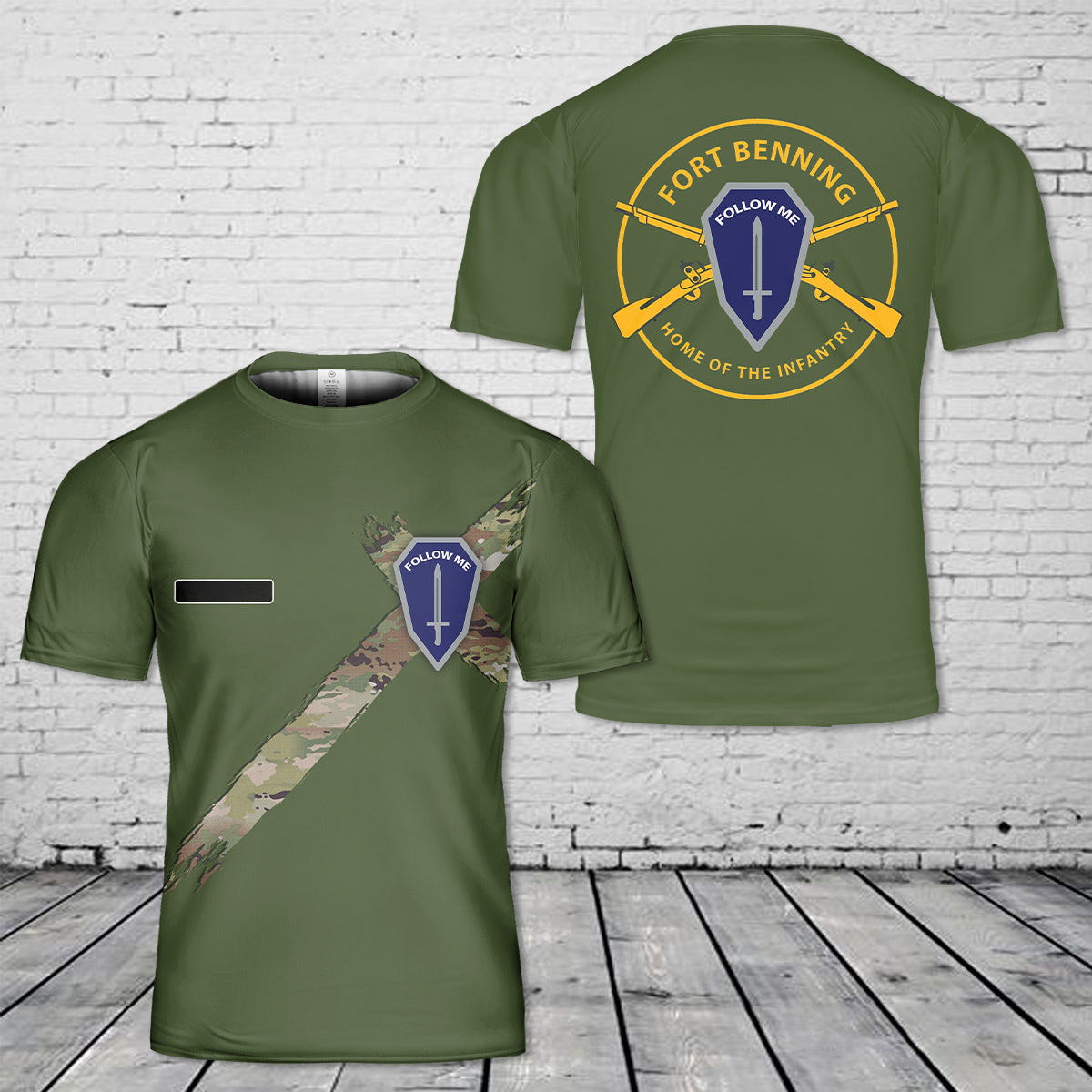 Custom Name US Army Fort Benning Home Of The Infantry T-Shirt 3D