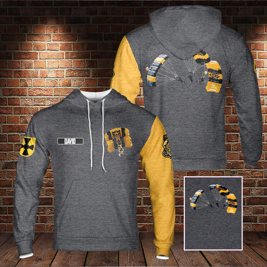 Custom Name US Army Golden Knight demonstration parachutist 3D Hoodie