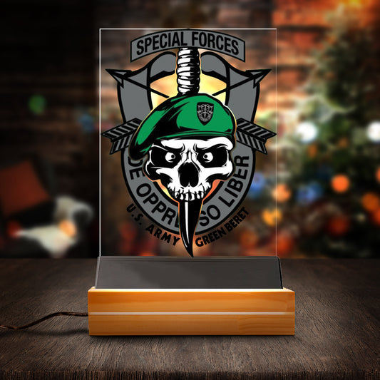 Custom Name US Army Green Beret Special Forces Custom Shape Photo Night Light
