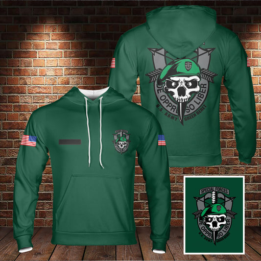 Custom Name US Army Green Beret Special Forces Hoodie 3D