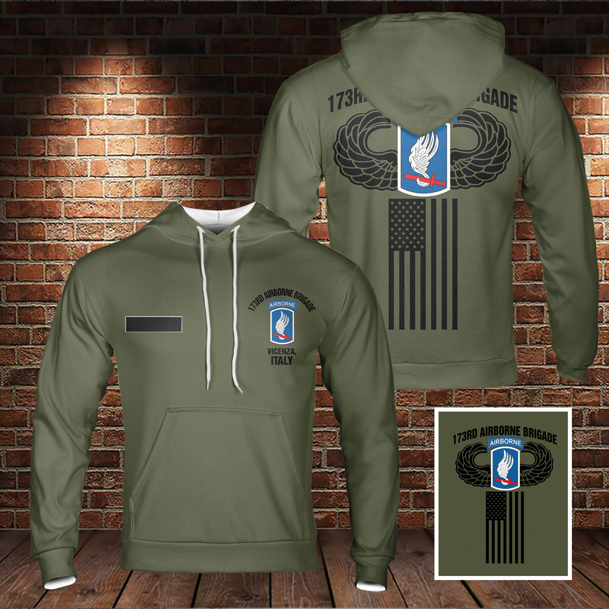 Custom Name US Army 173rd Airborne Brigade Hoodie 3D