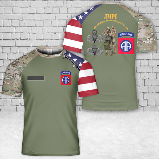 Custom Name US Army JumpMaster Personnel Inspection (JMPI) 82nd Airborne Div T-Shirt 3D