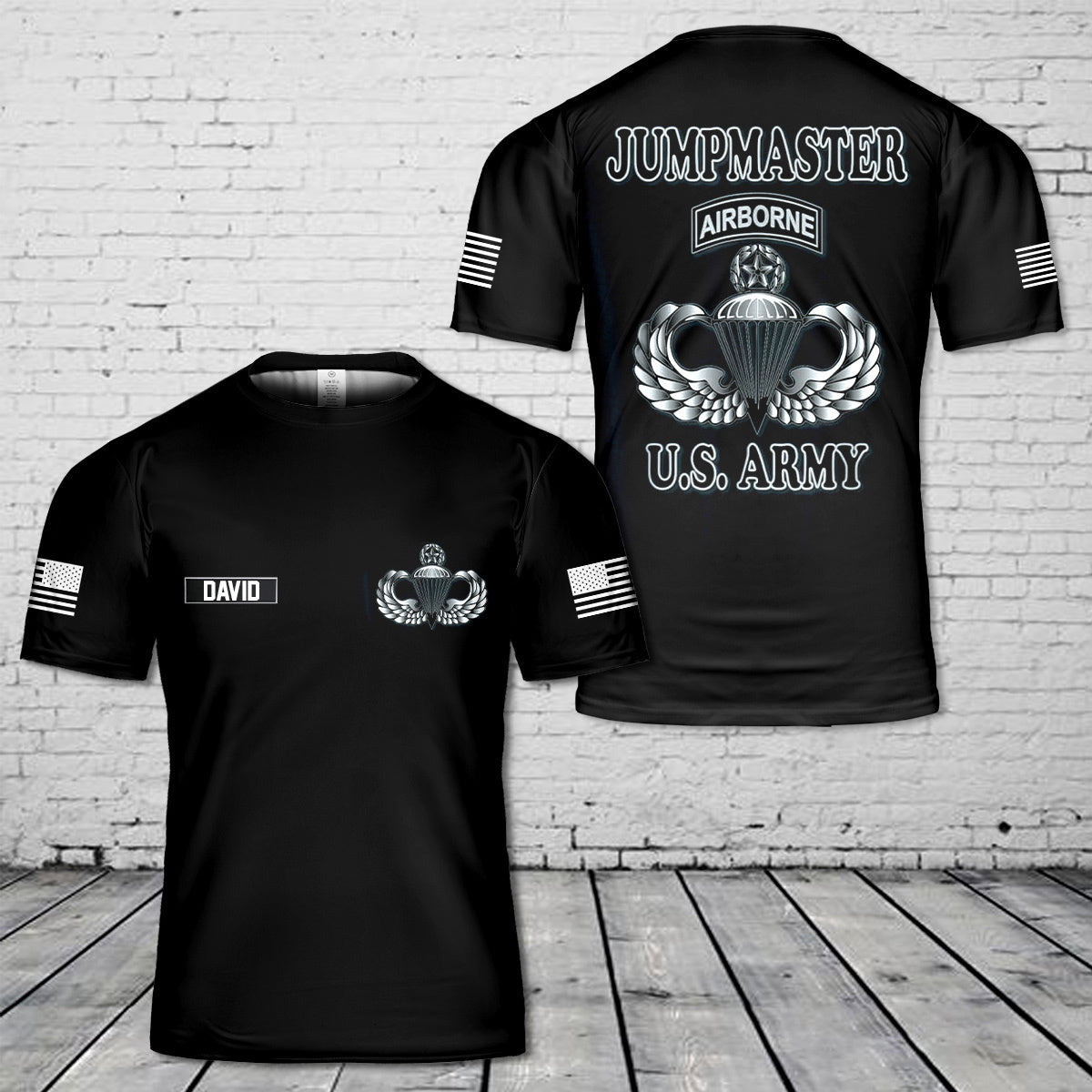 Custom Name US Army Jumpmaster 3D T-Shirt