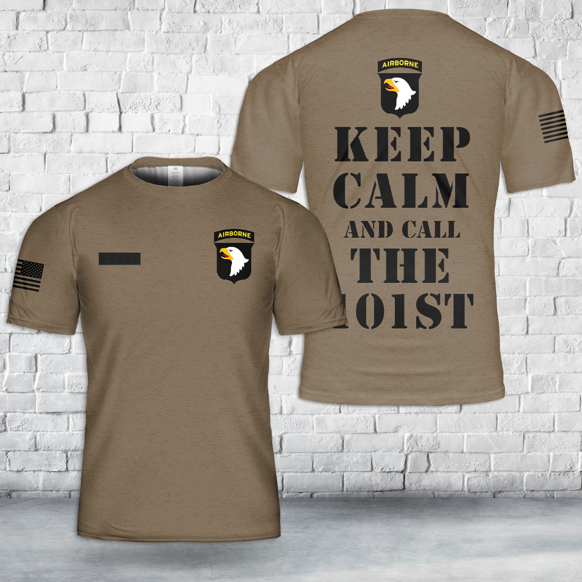 Custom Name US Army Keep Calm And Call The 101st Airborne Division T-Shirt 3D