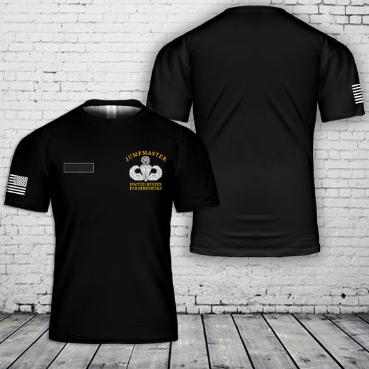 Custom Name US Army Master Parachutist Badge T-Shirt 3D
