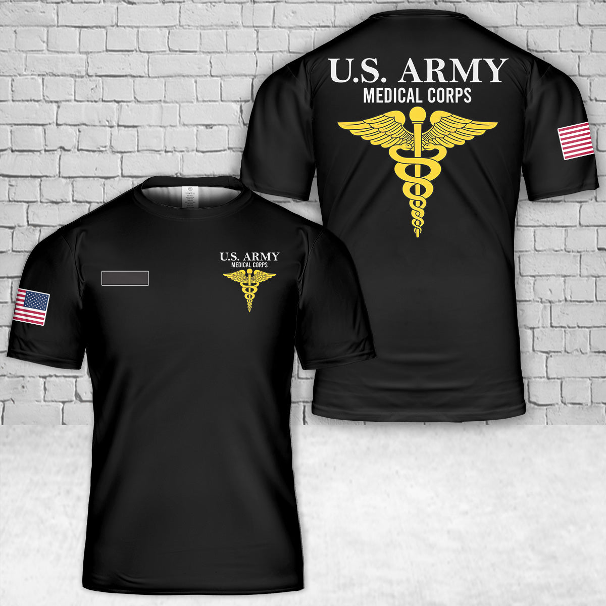 Custom Name US Army Medical Corps T-Shirt 3D