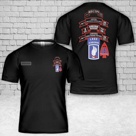 Custom Name US Army N Company (Ranger), 75th Infantry (Airborne), 173rd Airborne Brigade T-Shirt 3D
