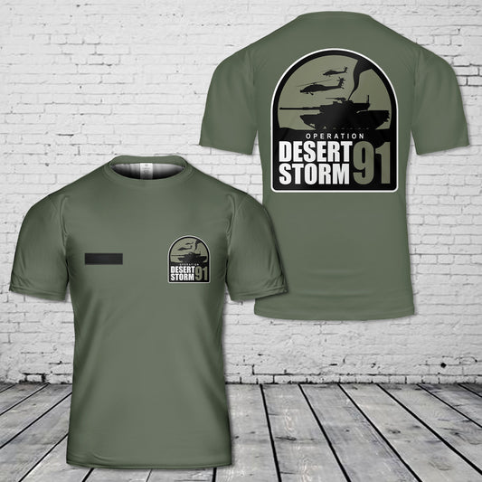 Custom Name US Army Operation Desert Storm 1991 T-Shirt 3D