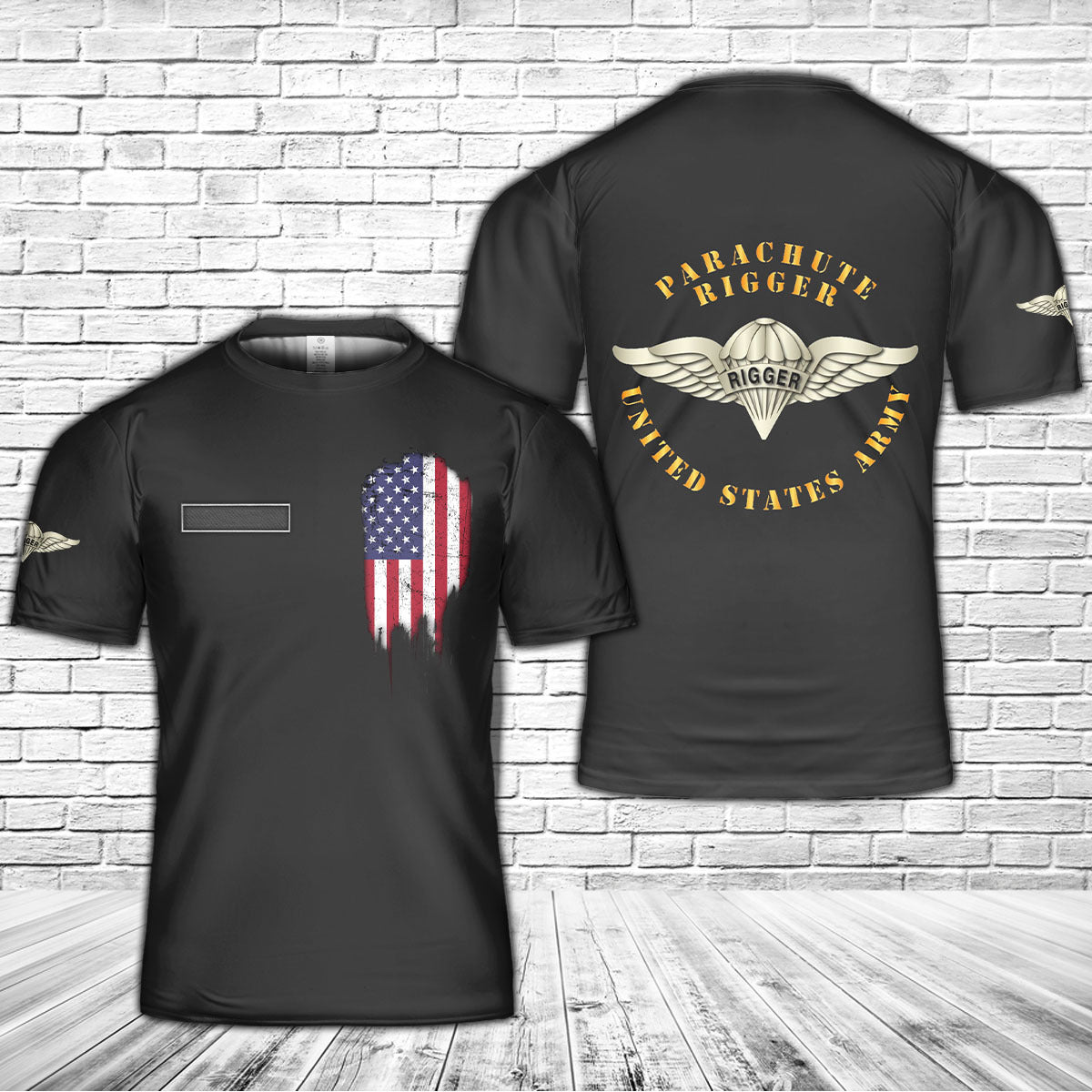Custom Name US Army Parachute Rigger  82nd Abn Div T-Shirt 3D