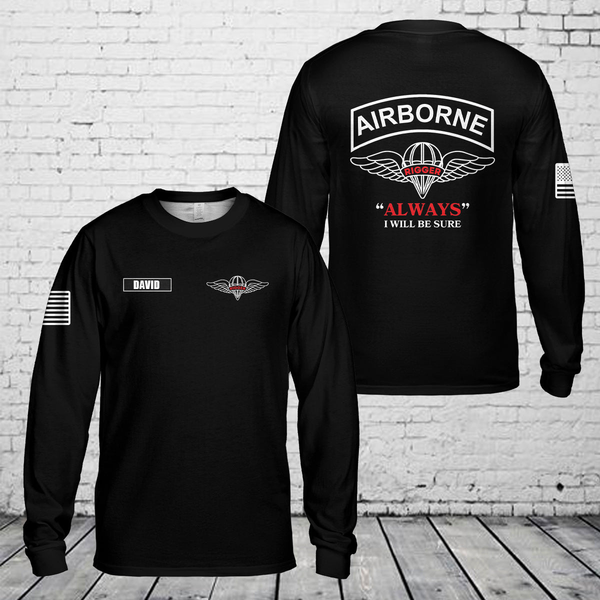 Custom Name US Army Parachute rigger Long Sleeve Shirt