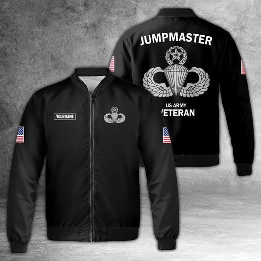 Custom Name US Army Paratrooper Veteran Jump Master Bomber Jacket