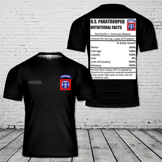 Custom Name US Army Paratroopers 82nd Airborne Division T-Shirt 3D