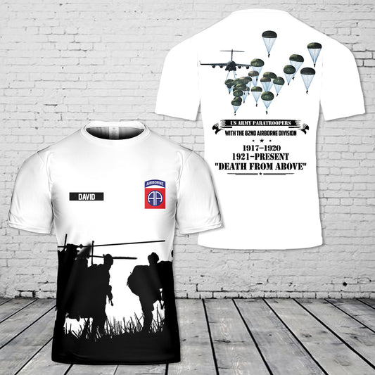 Custom Name US Army Paratroopers With The 82nd Airborne Division 3D T-Shirt