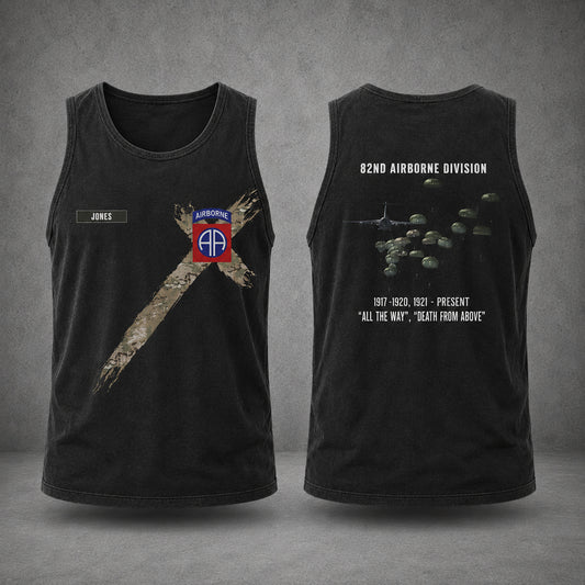 Custom Name US Army Paratroopers With The 82nd Airborne Division Parachute AOP Tank Top