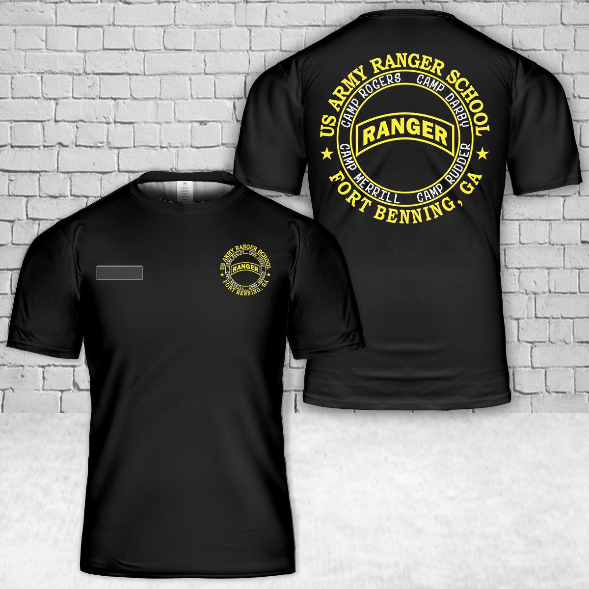 Custom Name US Army Ranger School Fort Benning T-Shirt 3D