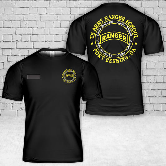 Custom Name US Army Ranger School Fort Benning T-Shirt 3D