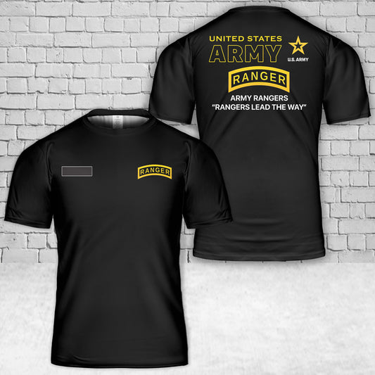 Custom Name US Army Rangers -Rangers Lead The Way T-Shirt 3D