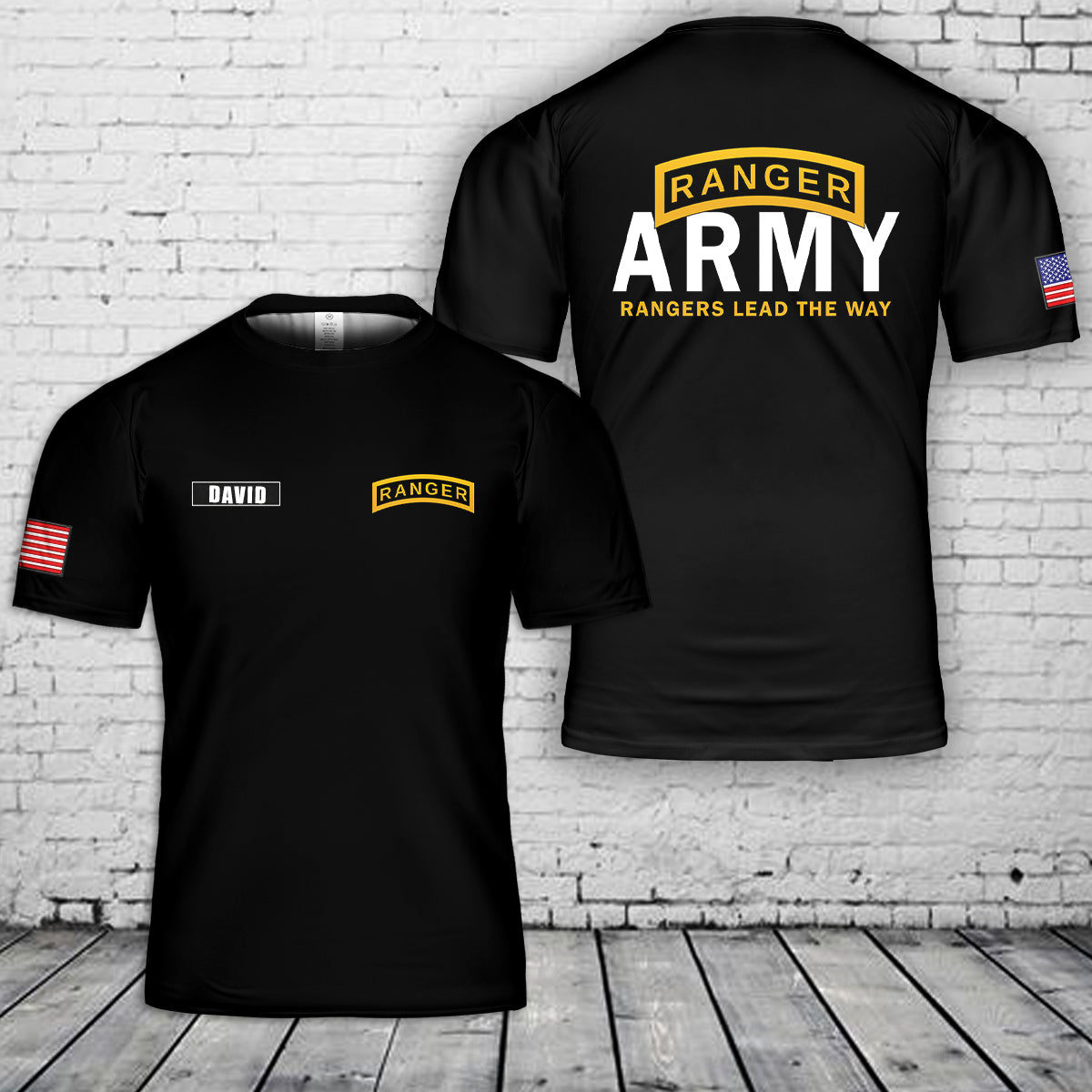 Custom Name US Army Rangers Lead The Way 3D T-Shirt