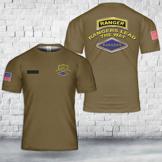 Custom Name US Army Rangers Lead The Way T-Shirt 3D