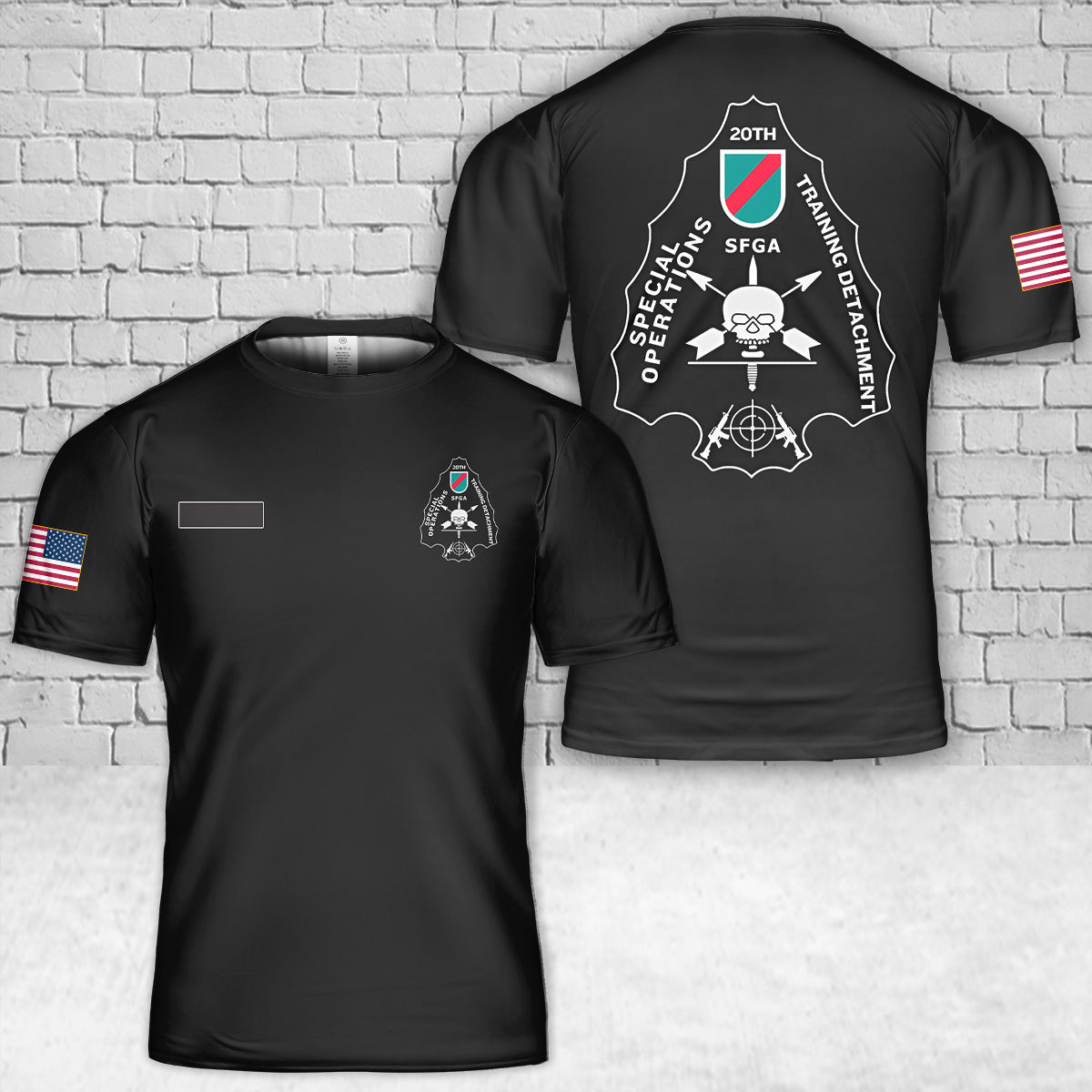 Custom Name US Army SOT-D 20th Special Forces Group Airborne Special Operations T-Shirt 3D