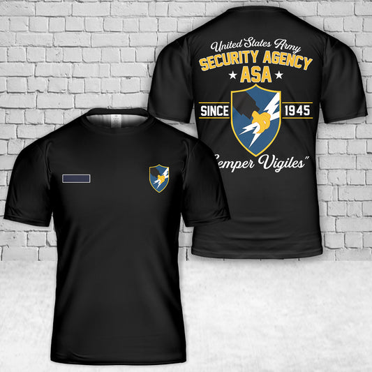 Custom Name US Army Security Agency (ASA) T-Shirt 3D