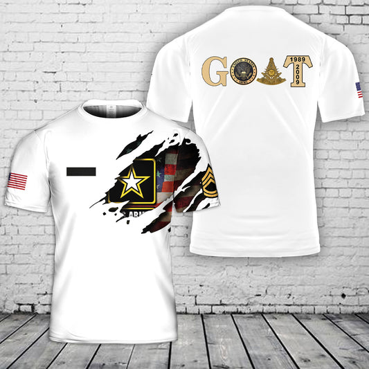 Custom Name US Army Sergeant First Class Mason White 3D T-Shirt