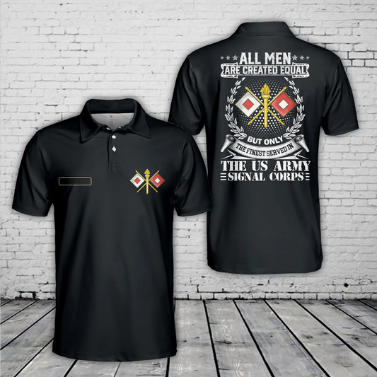 Custom Name US Army Signal Corps Polo Shirt
