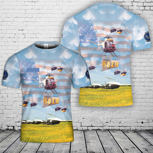 Custom Name US Army Silver Eagles helicopter display team T-Shirt 3D