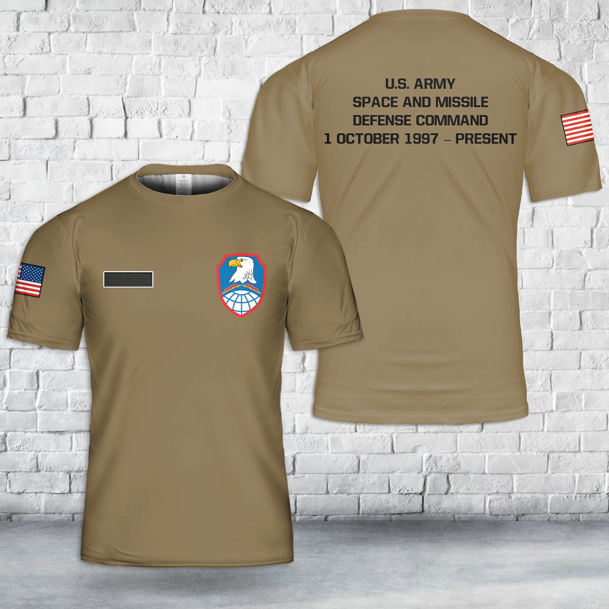 Custom Name US Army Space and Missile Defense Command (USASMDC) T-Shirt 3D