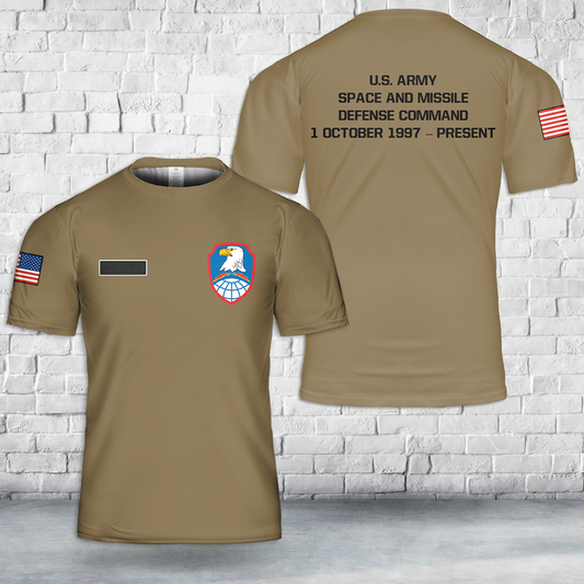 Custom Name US Army Space and Missile Defense Command (USASMDC) T-Shirt 3D