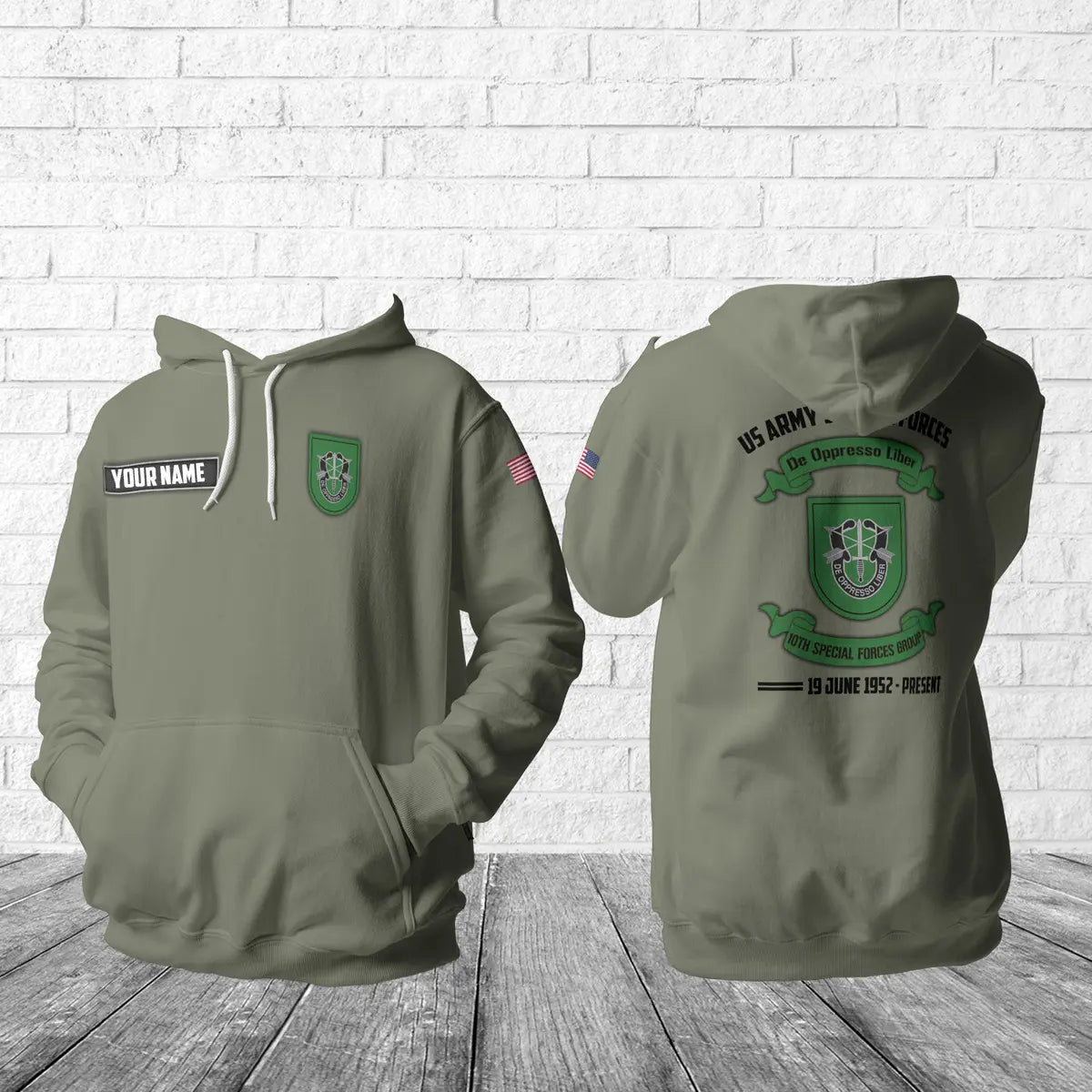 Custom Name US Army Special 10th Special Forces Group (10th SFG)(A) Hoodie 3D