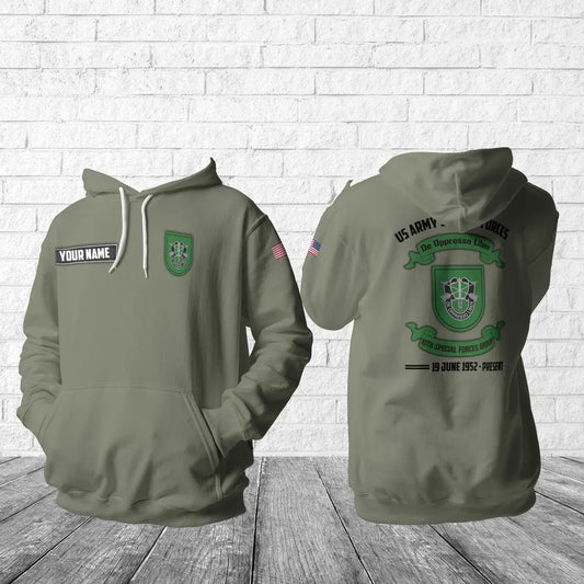 Custom Name US Army Special 10th Special Forces Group (10th SFG)(A) Hoodie 3D