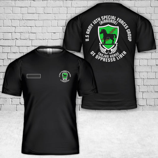 Custom Name US Army Special 10th Special Forces Group (10th SFG)(A)) T-Shirt 3D