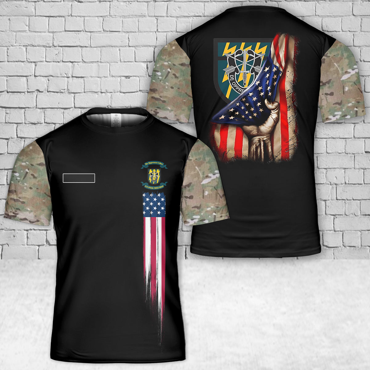 Custom Name US Army Special 12th Special Forces Group (12th SFG)(A)) T-Shirt 3D