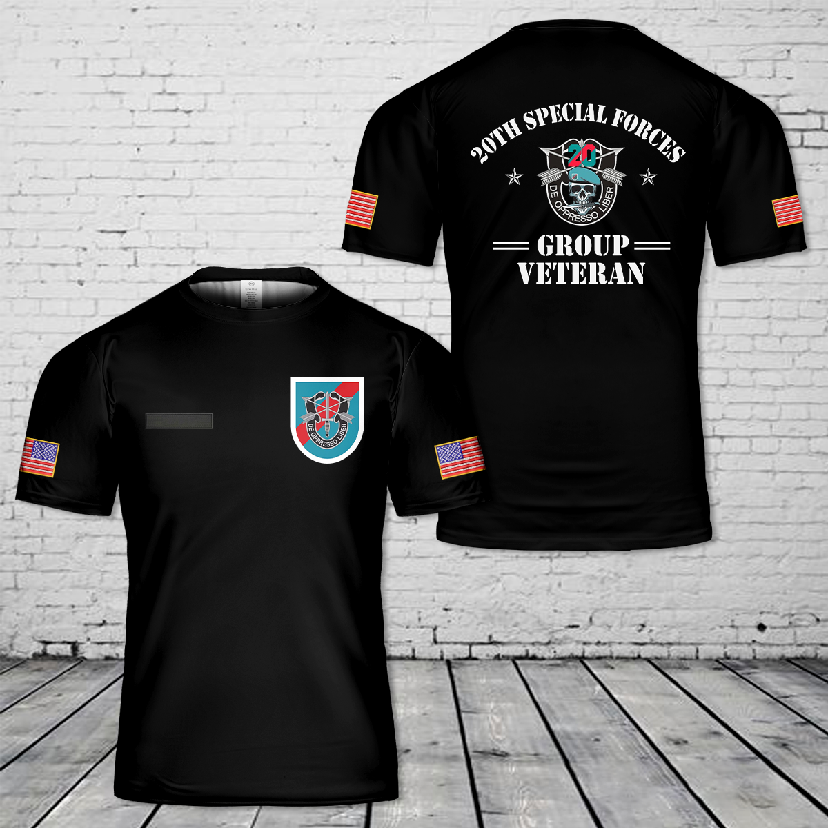Custom Name US Army Special 20th Special Forces Group (20th SFG)(A)) T-Shirt 3D