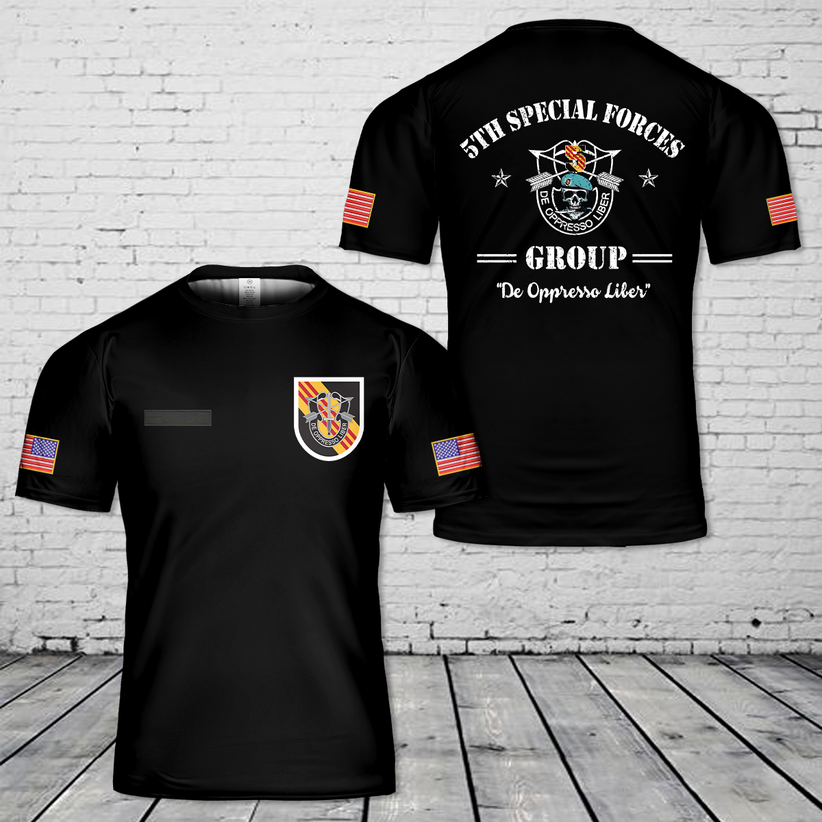 Custom Name US Army Special 5th Special Forces Group (5th SFG)(A)) T-Shirt 3D