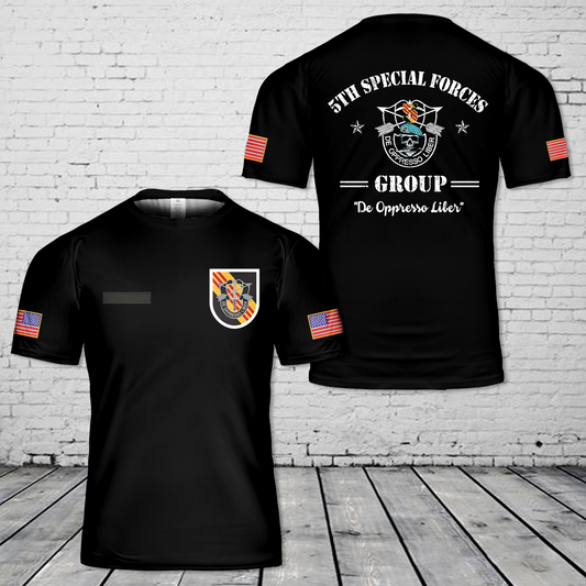 Custom Name US Army Special 5th Special Forces Group (5th SFG)(A)) T-Shirt 3D