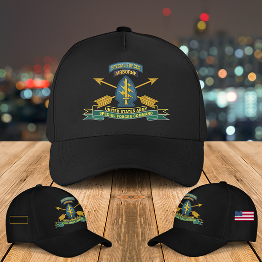 Custom Name US Army Special Force Airborne Special Operations Command Baseball Cap