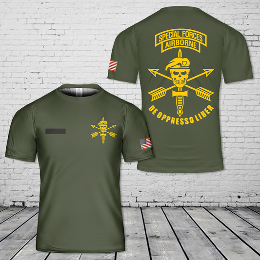 Custom Name US Army Special Forces Airborne T-Shirt 3D