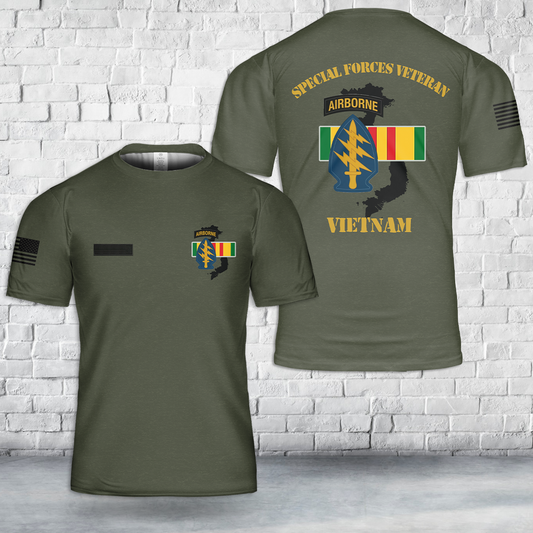 Custom Name US Army Special Forces Vietnam T-Shirt 3D