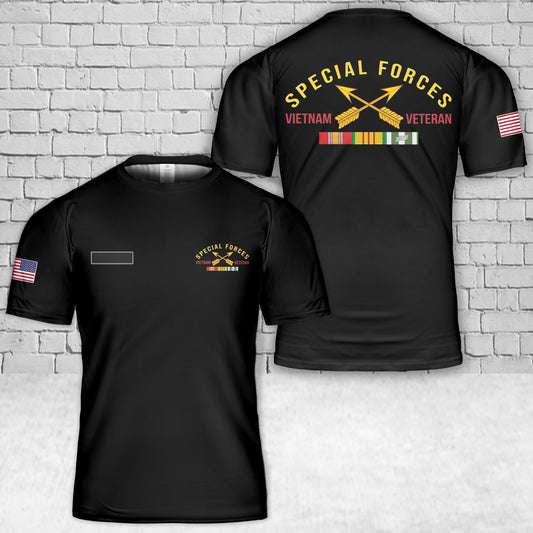 Custom Name US Army Special Forces Vietnam Veteran T-Shirt 3D