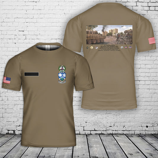 Custom Name US Army TF Tomahawks 1-23 Infantry 06-07 T-Shirt 3D