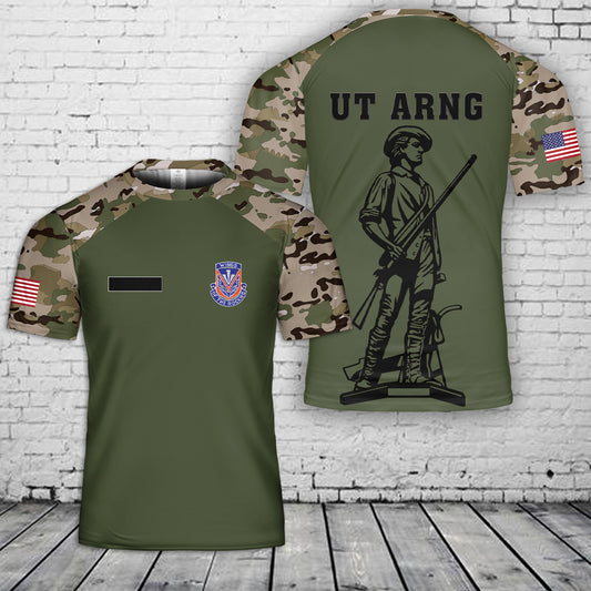 Custom Name US Army Utah Army National Guard 211th Aviation Regiment T-Shirt 3D