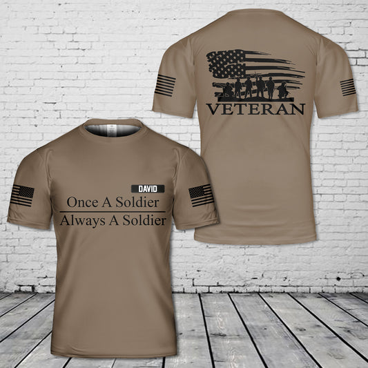 Custom Name US Army Veteran 3D T-Shirt