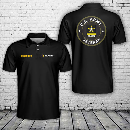 Custom Name US Army Veteran Polo Shirt
