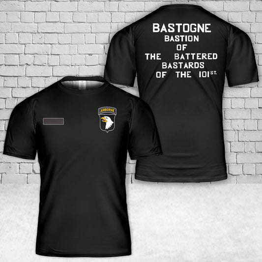 Custom Name US Army WW2 101st Airborne Bastogne Band Of Brothers Army T-Shirt 3D