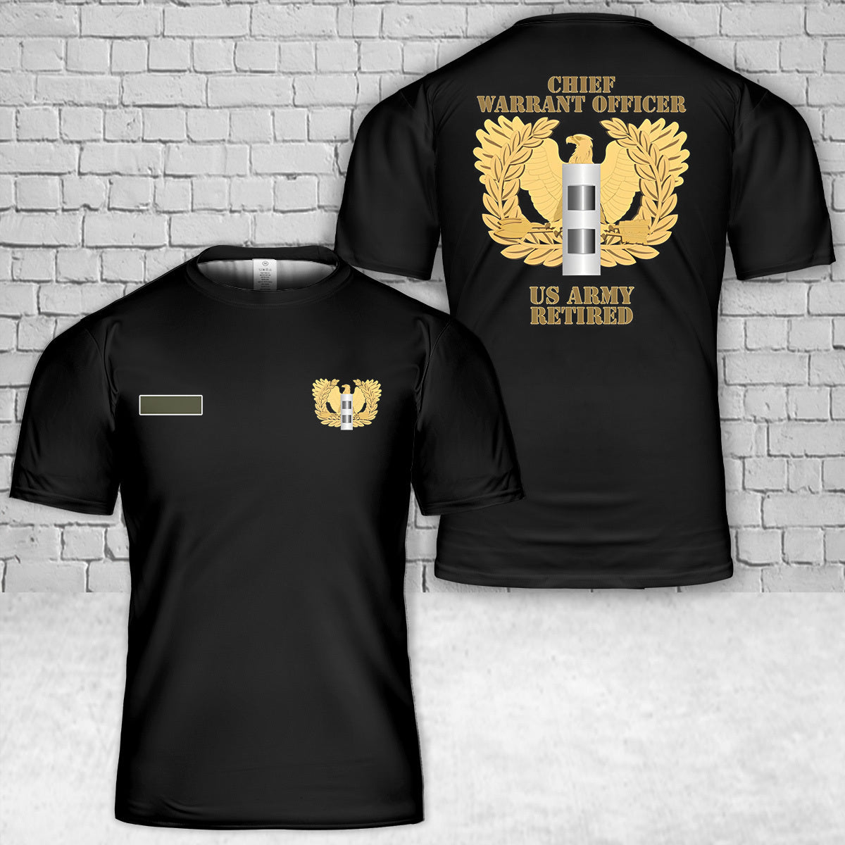 Custom Name US Army Warrant Officer - CW2 - Retired T-Shirt 3D