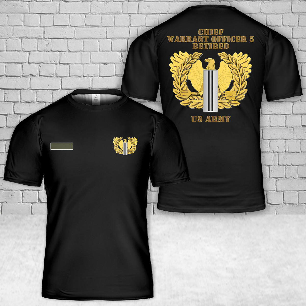 Custom Name US Army Warrant Officer 5 - CW5 - Retired T-Shirt 3D
