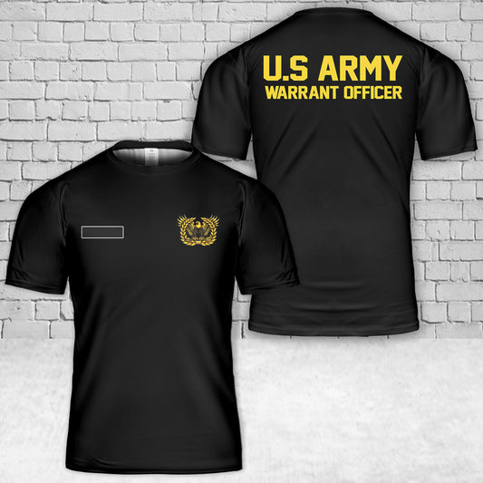 Custom Name US Army Warrant Officer T-Shirt 3D